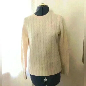 VTG GAP Stretch Braided Off White Wool Sweater Women Large